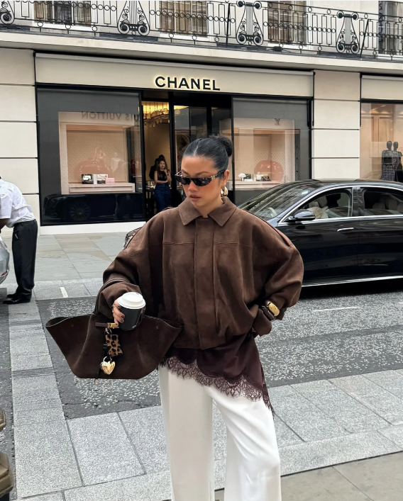 Kaylee Manteau Femme Oversize – Veste Suédée Élégante & Chaude au Style Moderne