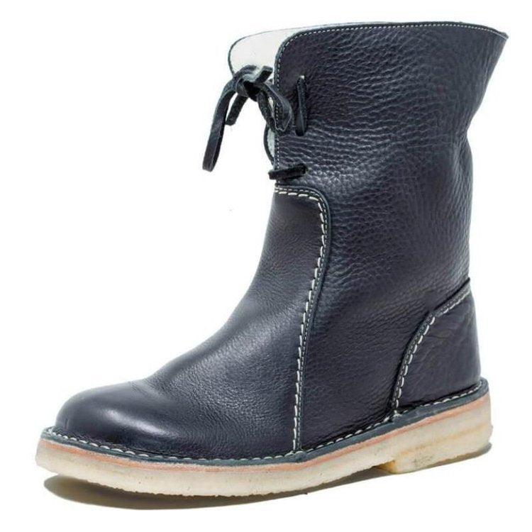 Emersyn Bottes Chauffantes Femme – Cuir Imperméable avec Doublure en Laine & Confort Hivernal