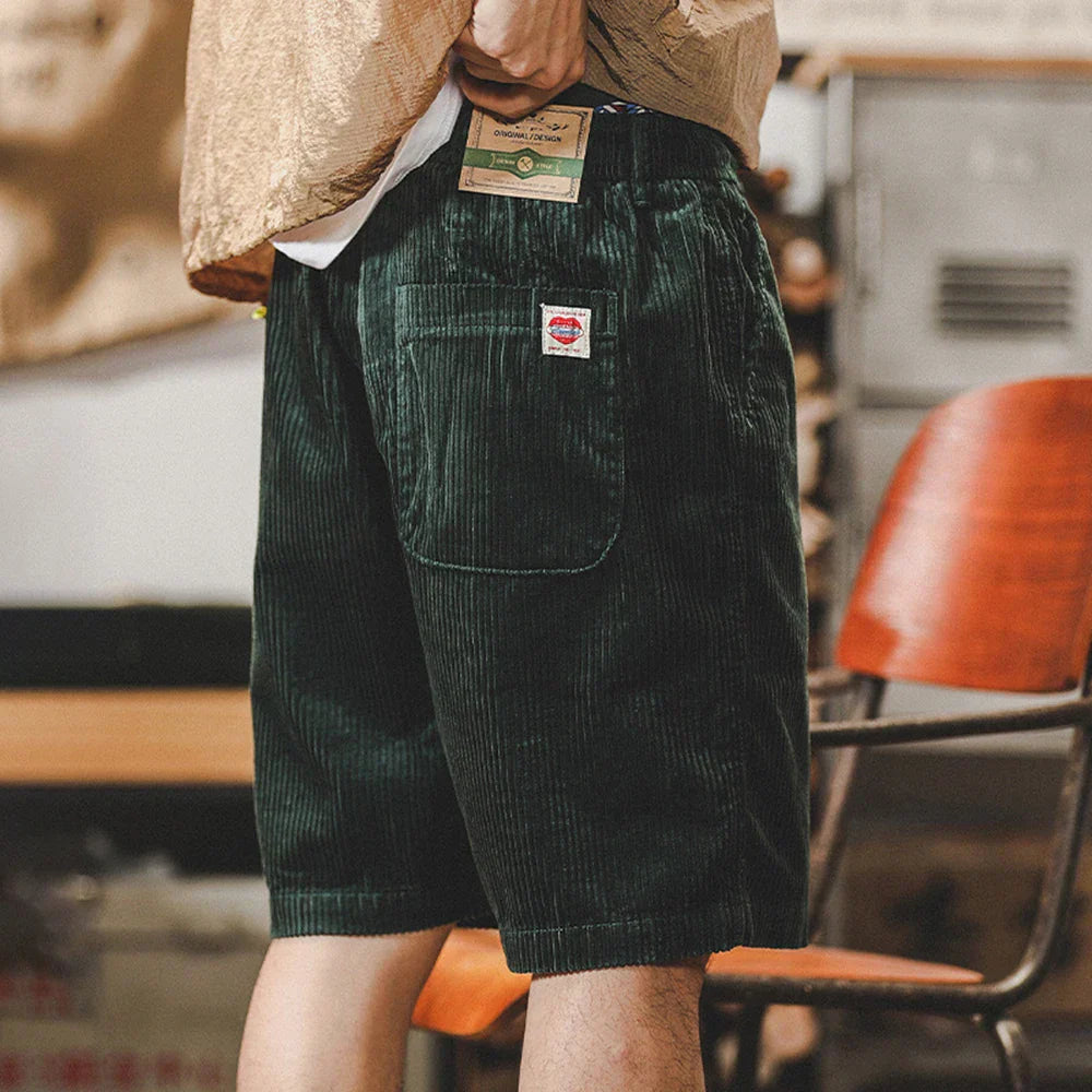 Pantaloncini in velluto da uomo Keith - Pantaloncini estivi regolabili in morbido cotone con vestibilità comoda
