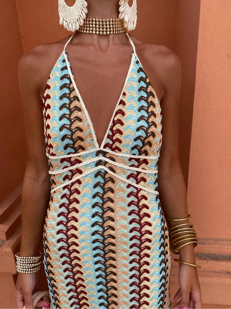 Aphrodite Robe de Soirée Femme – Élégante Robe Dos Nu avec Décolleté en V & Coupe Aérienne pour les Fêtes d’Été