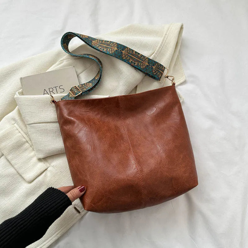 Borsa da donna Zaria - Elegante borsa a tracolla in vera pelle vintage