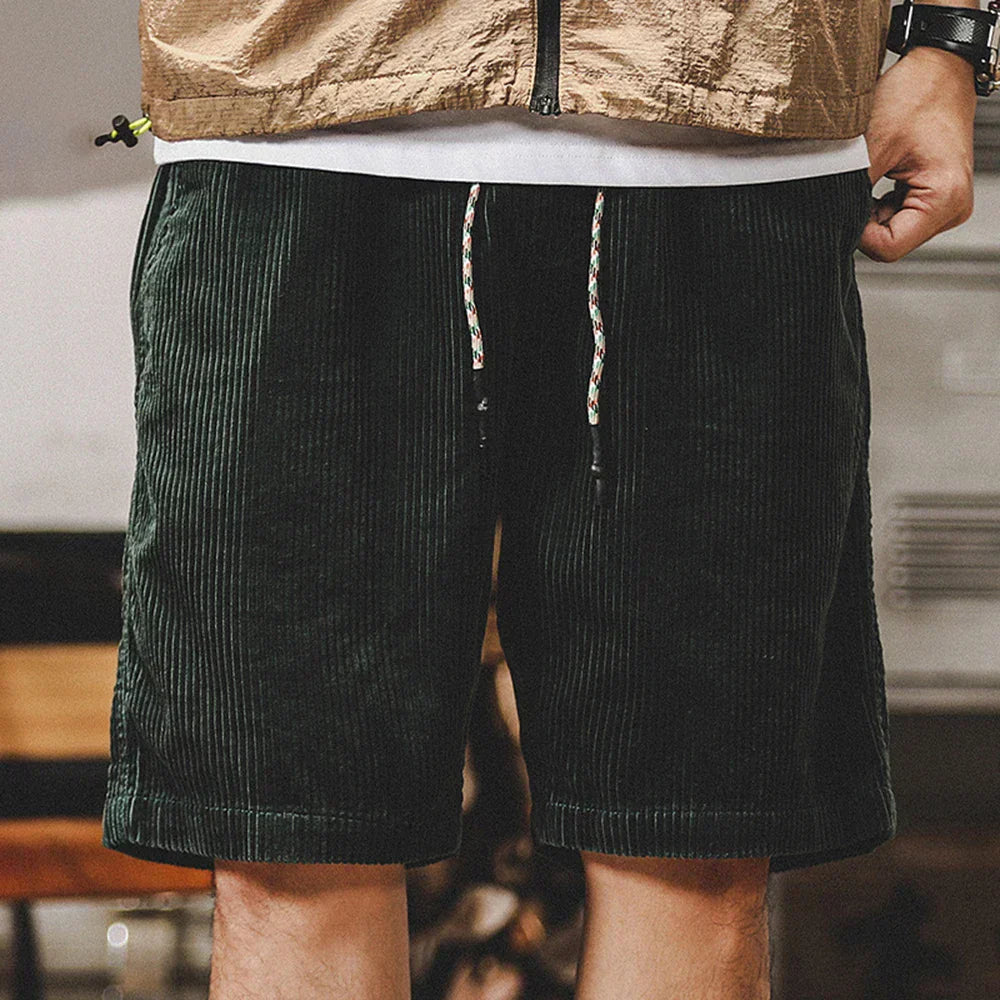 Pantaloncini in velluto da uomo Keith - Pantaloncini estivi regolabili in morbido cotone con vestibilità comoda