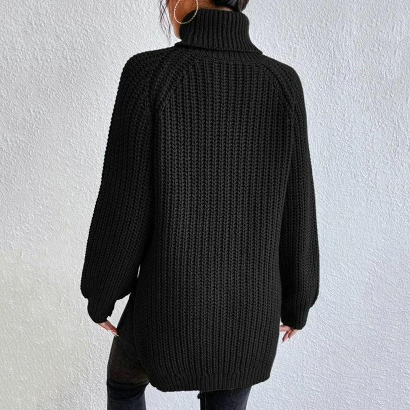 Maglione a collo alto da donna Karah - Maglione lavorato a maglia con vestibilità comoda ed elegante collo alto