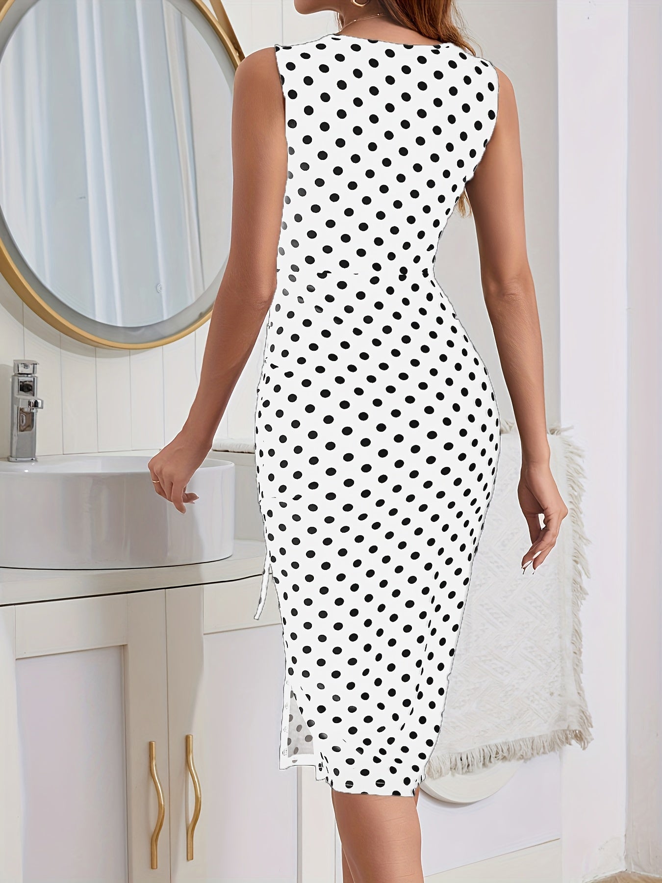 Seralya Elegante Abito da Donna - Abito Aderente Senza Maniche con Spacco e Coulisse Chic