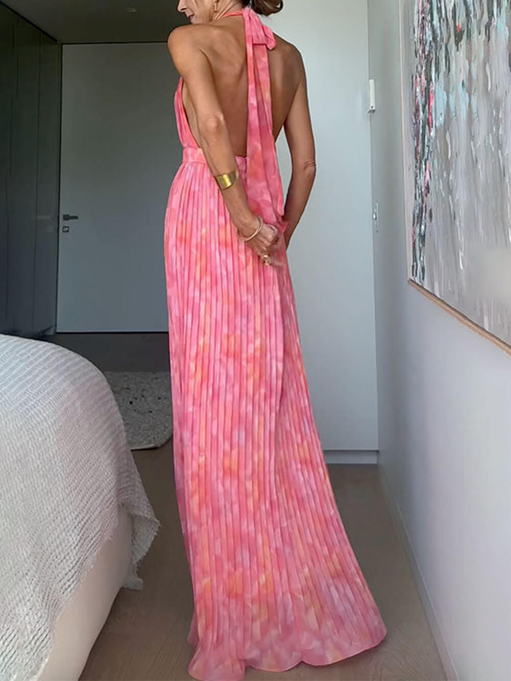 Abito da sera da donna Serenelya - Elegante e chic abito lungo senza schienale per occasioni speciali