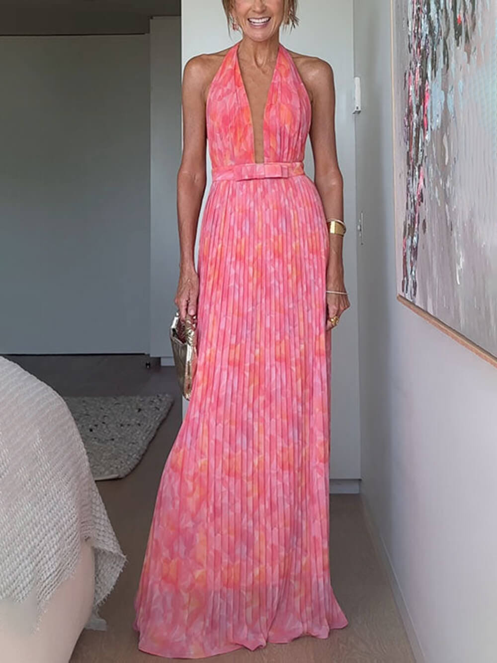 Abito da sera da donna Serenelya - Elegante e chic abito lungo senza schienale per occasioni speciali