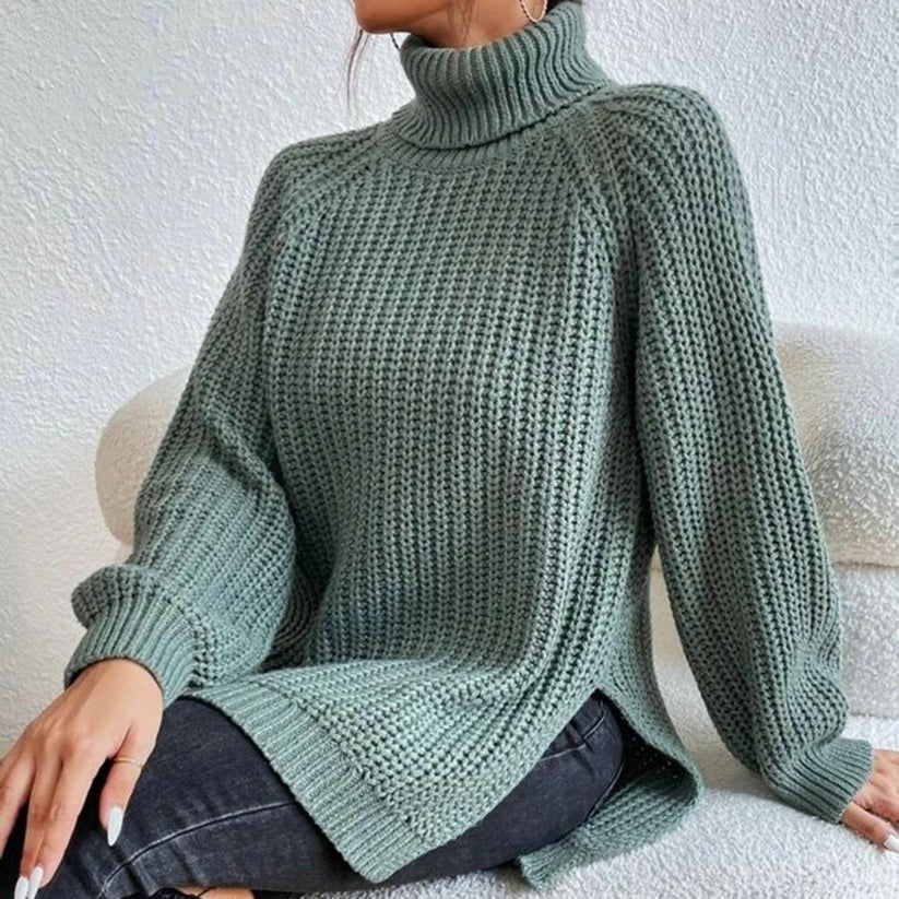 Maglione a collo alto da donna Karah - Maglione lavorato a maglia con vestibilità comoda ed elegante collo alto