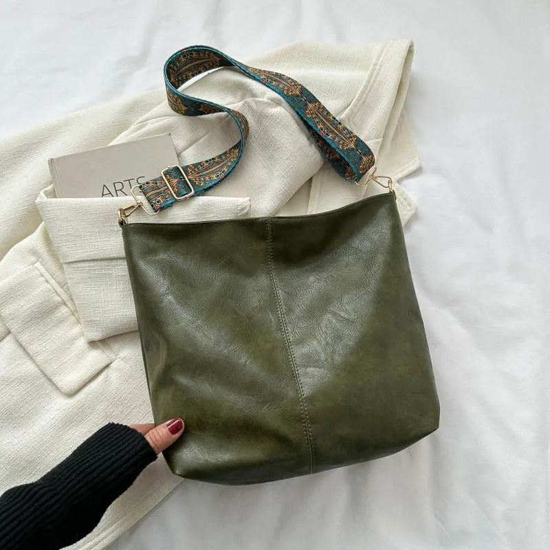 Borsa da donna Zaria - Elegante borsa a tracolla in vera pelle vintage