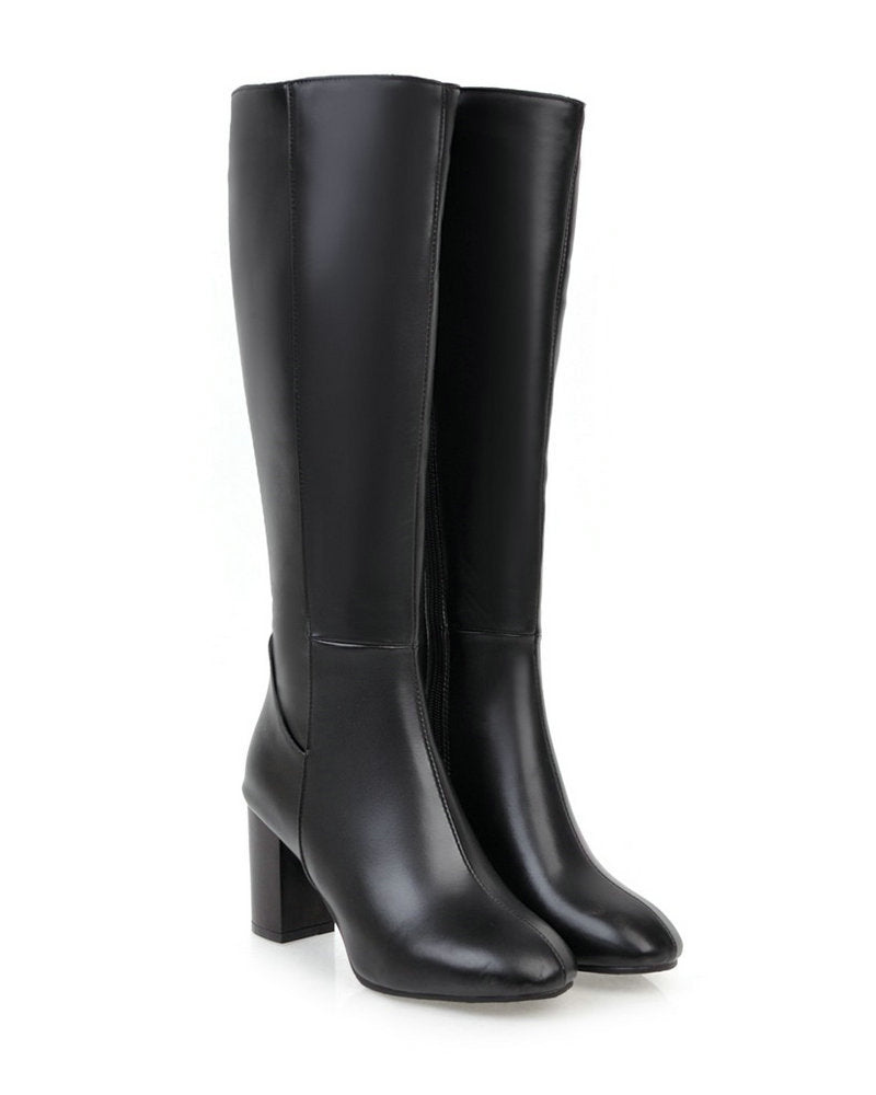 Paige Dameslaarzen Klassiek met Rits – Elegante Laarzen met Comfortabele Blokhak