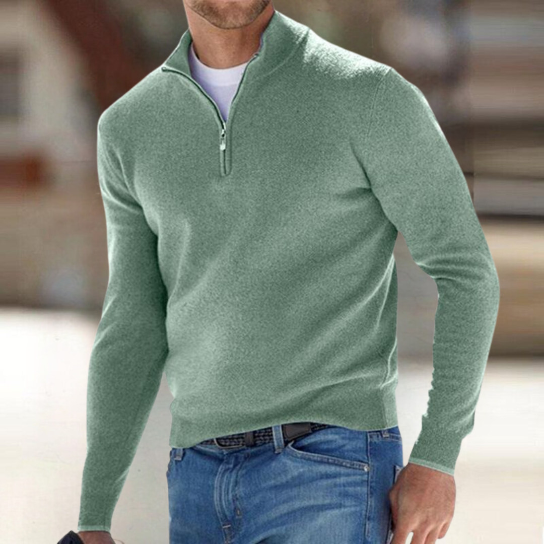 Noah Pull Homme Col Zippé – Style Moderne, Confort Respirant & Durable en Coton Polyester