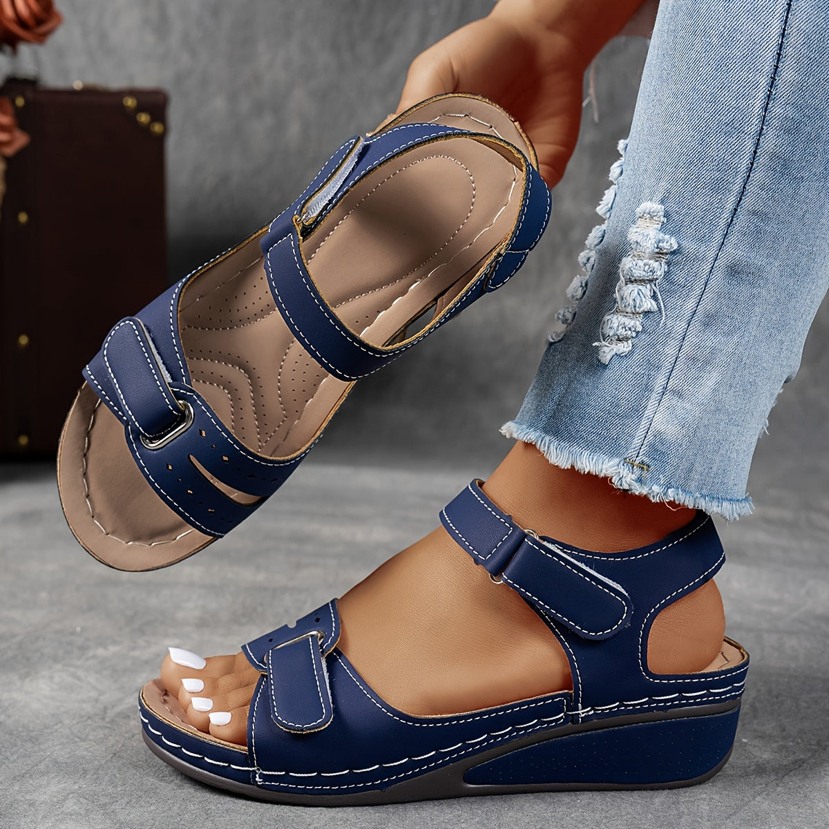 Sandali da donna Solevia - Comodi sandali con plateau e cinturini traspiranti estivi