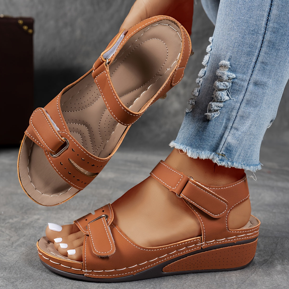 Sandali da donna Solevia - Comodi sandali con plateau e cinturini traspiranti estivi