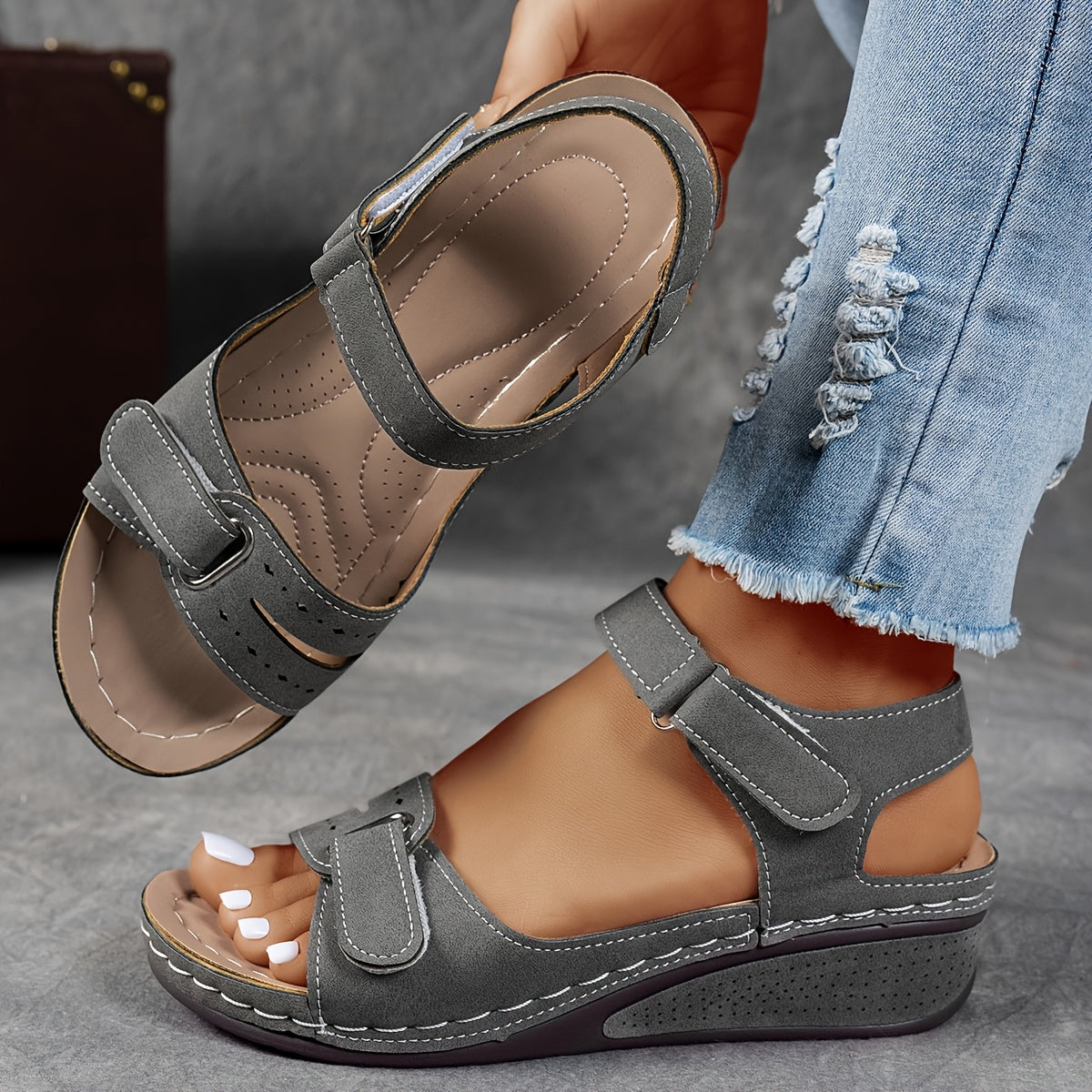 Sandali da donna Solevia - Comodi sandali con plateau e cinturini traspiranti estivi