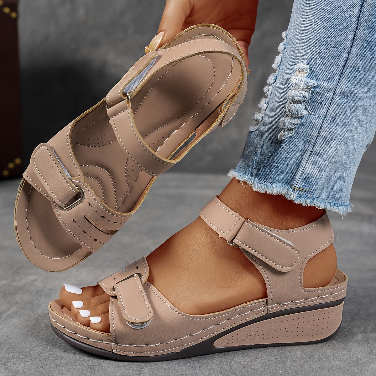 Sandali da donna Solevia - Comodi sandali con plateau e cinturini traspiranti estivi