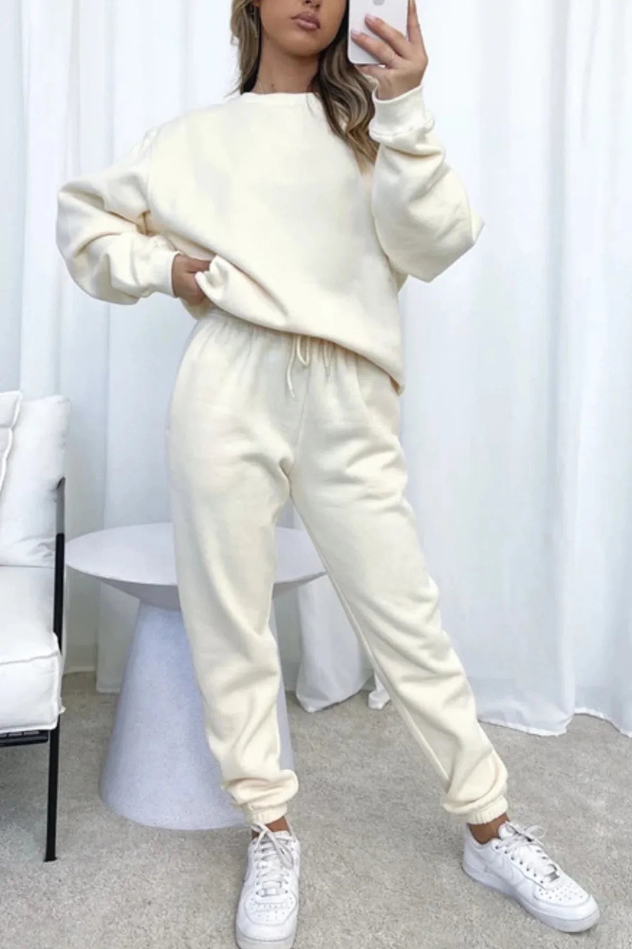 Ruby Ensemble Femme – Décontracté 2 Pièces avec Sweat-Shirt Ample & Jogging à Cordon