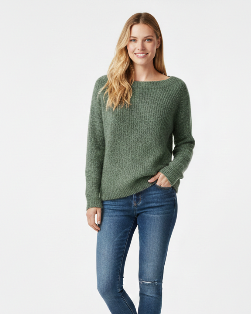 Daphne Pull Tricot Mujer Emora Nova – Tejido Suave, Escote Bote y Corte Cómodo
