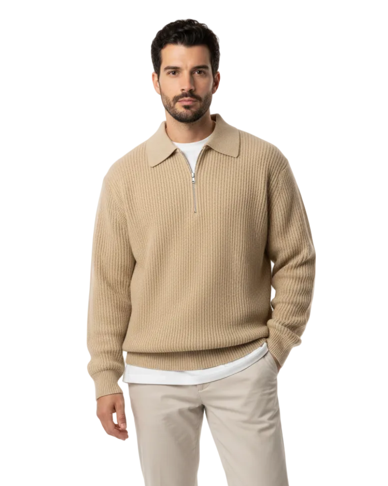 Giovanni Muški Pulover s Patentnim Zatvaračem Old Money – Uredan i Ugodan za Jesen i Zimu