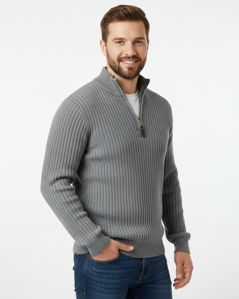 Arjay Pull Demi-Zip Pánsky – Mikina s Vysokým Golierom, Rebrovanými Rukávmi a Všestranným Štýlom