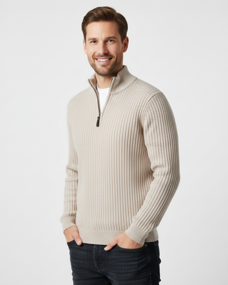 Arjay Pull Demi-Zip Pánsky – Mikina s Vysokým Golierom, Rebrovanými Rukávmi a Všestranným Štýlom