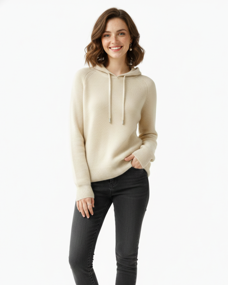 Camisola com Capuz para Mulher Clover – Malha Suave, Corte Descontraído e Estilo Urbano