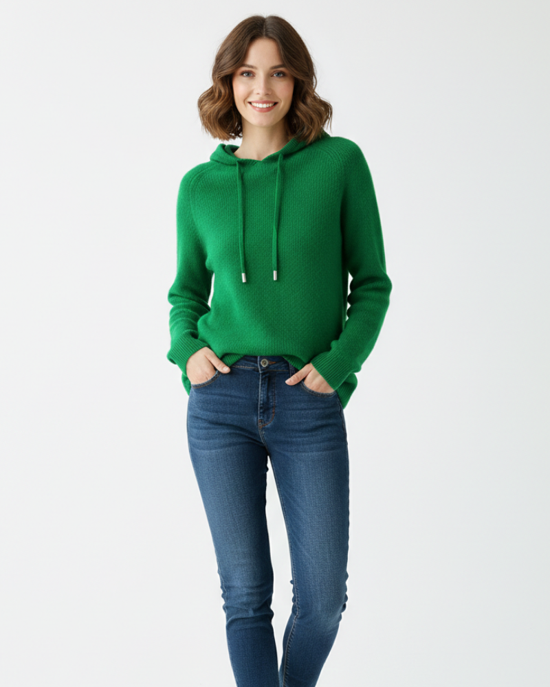 Camisola com Capuz para Mulher Clover – Malha Suave, Corte Descontraído e Estilo Urbano