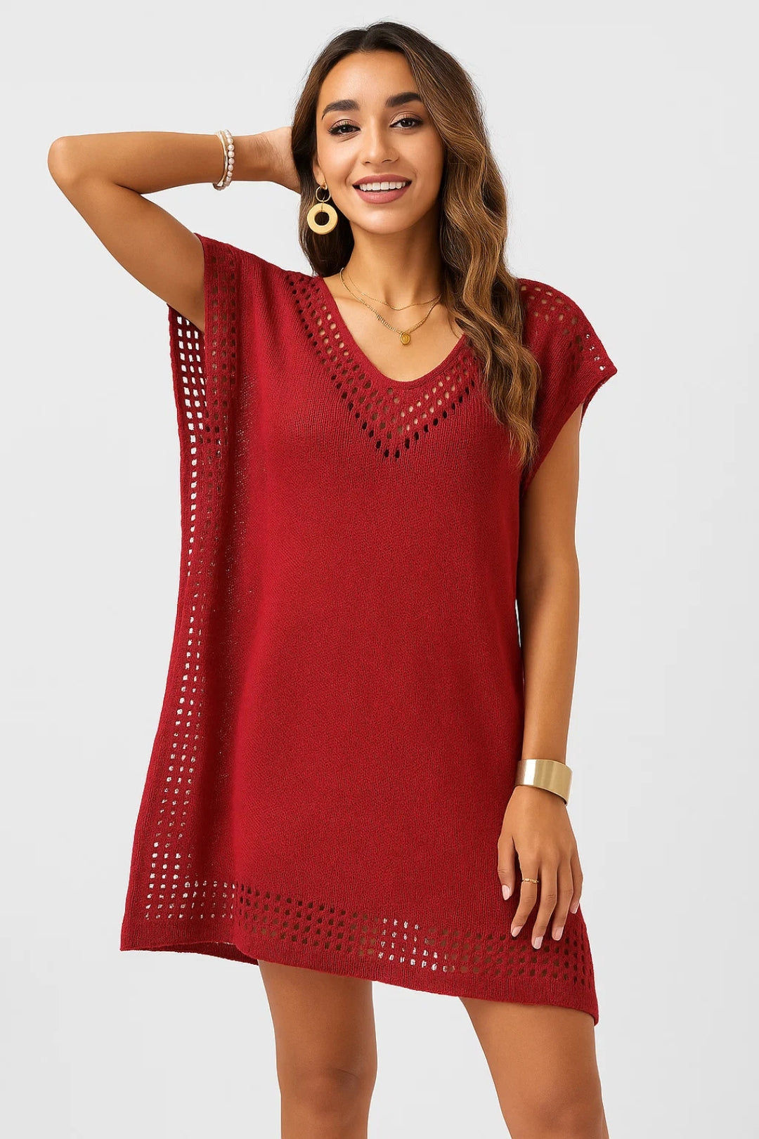 Tunica da spiaggia Laney - Design leggero traforato e stile casual