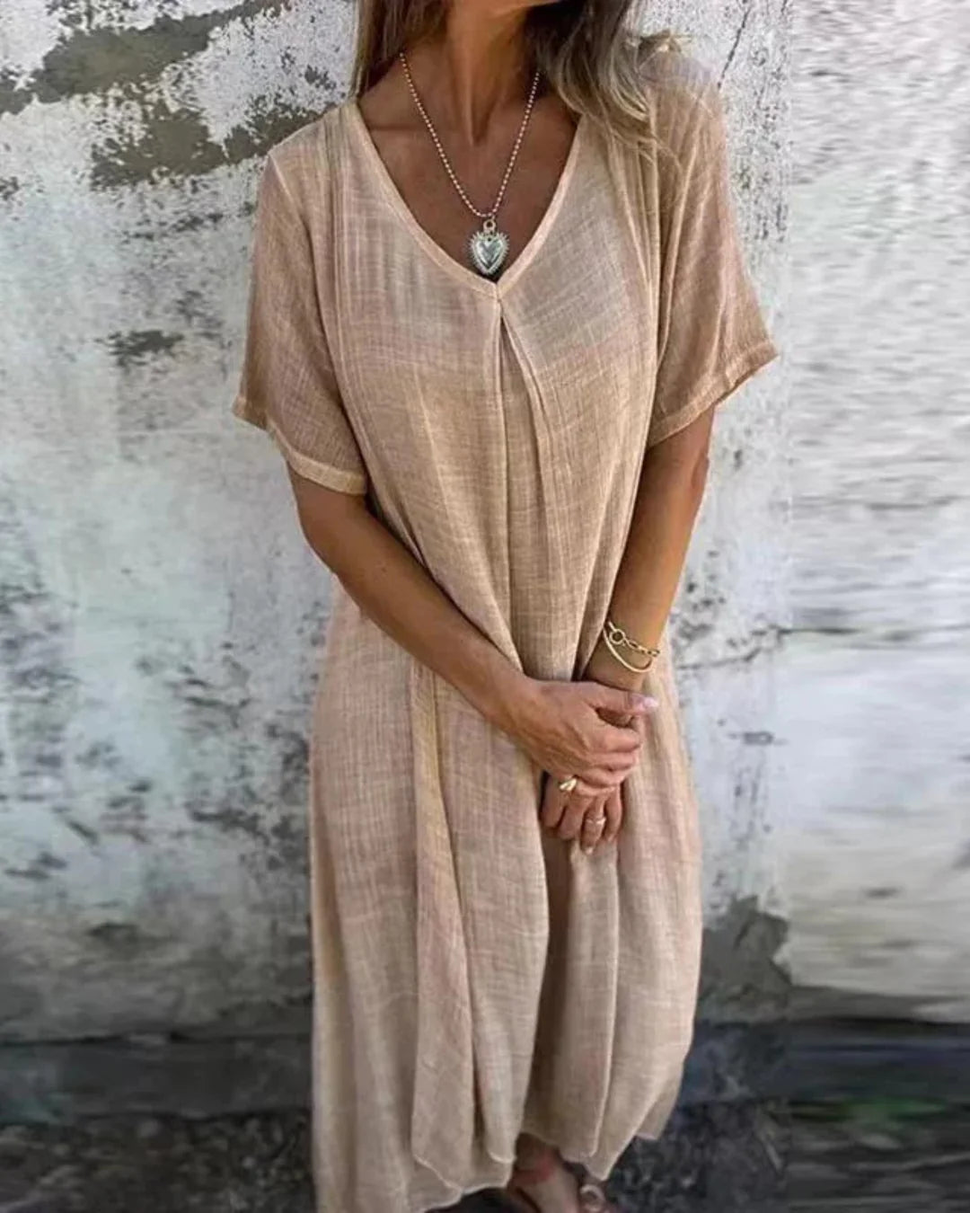 Alba Robe Bohème Femme – 100% Lin Bio avec Coupe Flatteuse & Tissu Respirant Éco-Confort