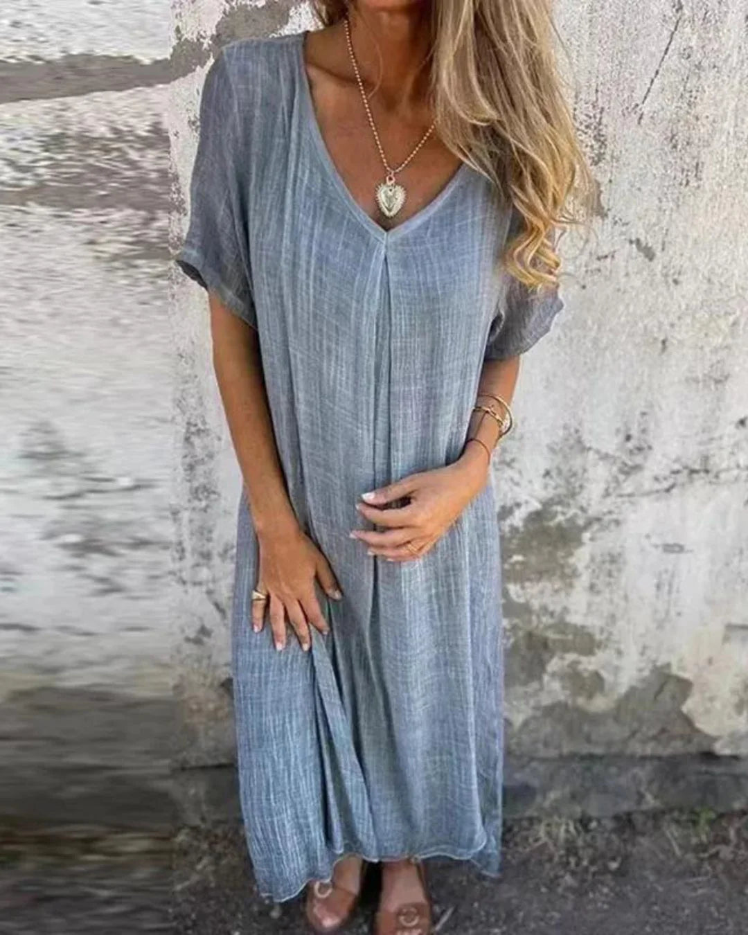 Alba Robe Bohème Femme – 100% Lin Bio avec Coupe Flatteuse & Tissu Respirant Éco-Confort
