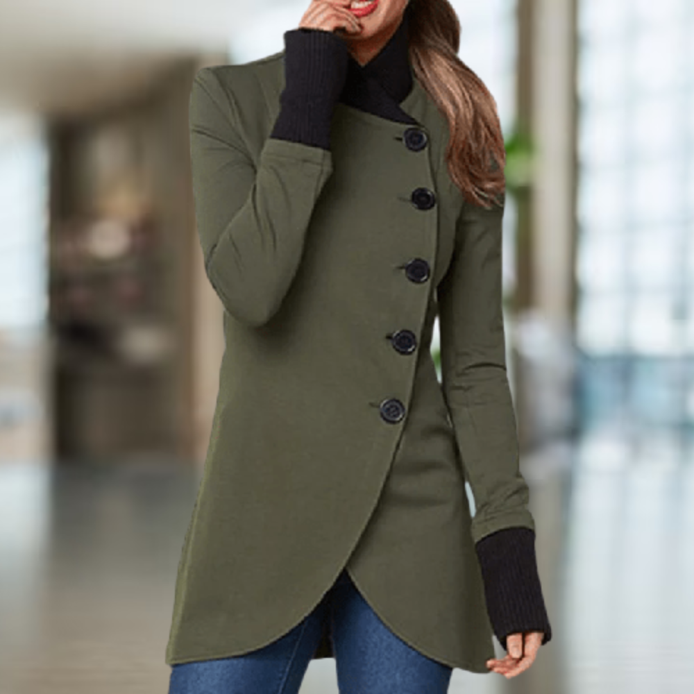 Cappotto da donna Cindi - Cappotto invernale asimmetrico caldo ed elegante per il comfort quotidiano