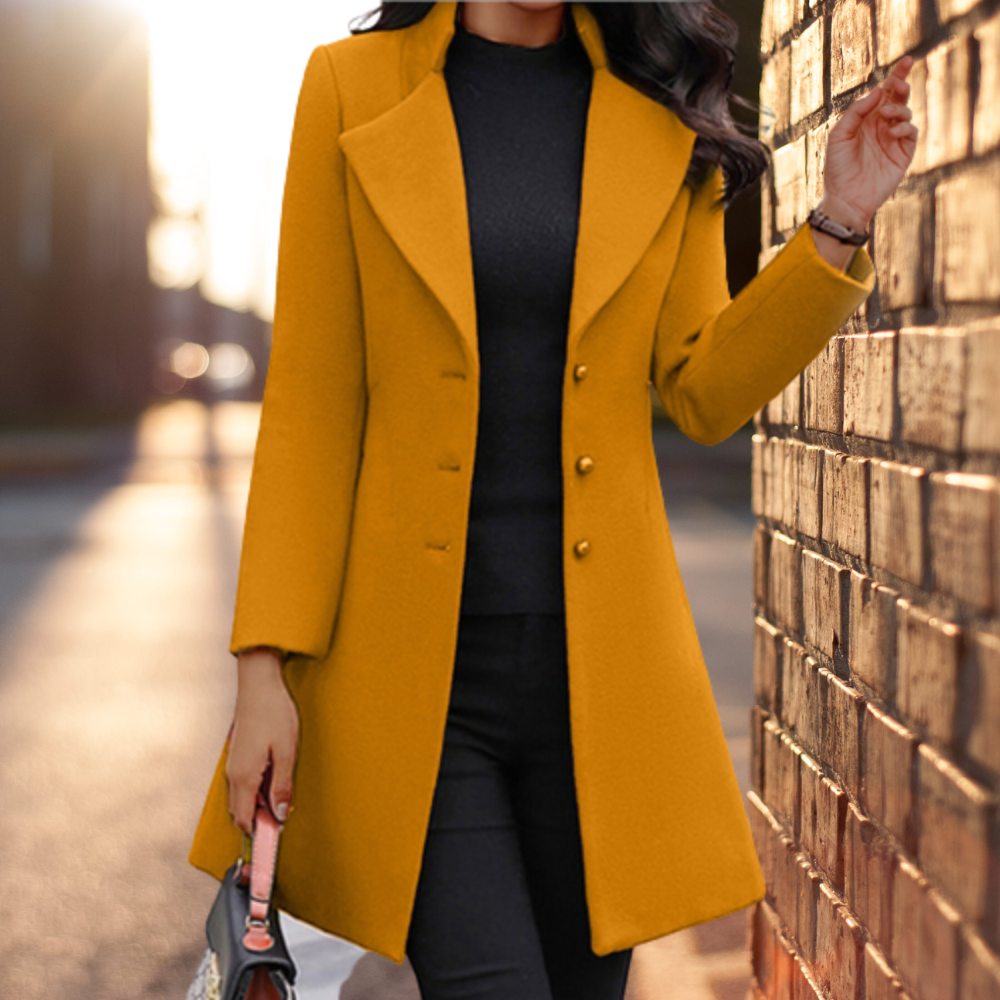 Juniper Manteau en Laine Mélangée pour Femme – Veste d’Hiver Ajustée au Design Classique et Élégant