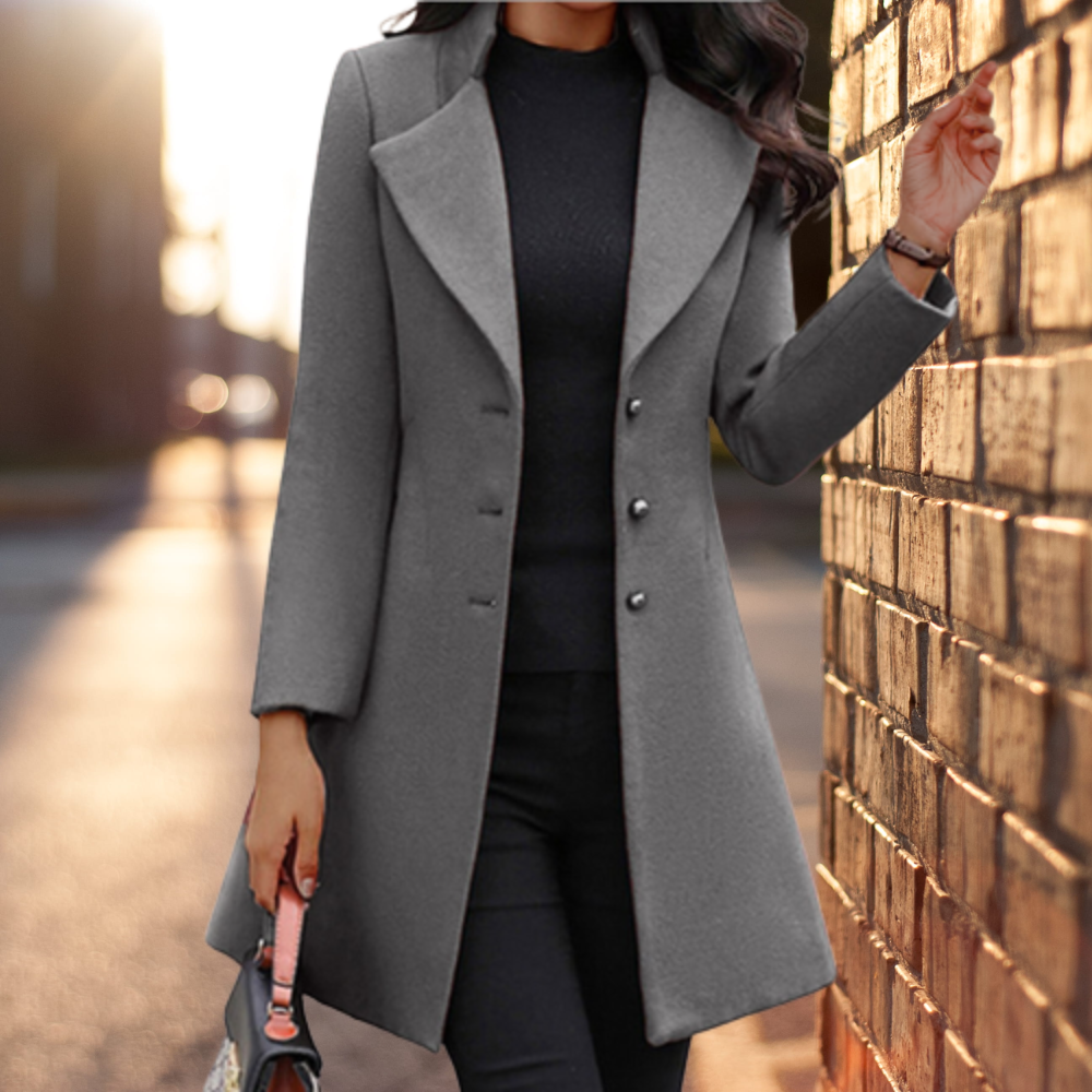 Juniper Manteau en Laine Mélangée pour Femme – Veste d’Hiver Ajustée au Design Classique et Élégant