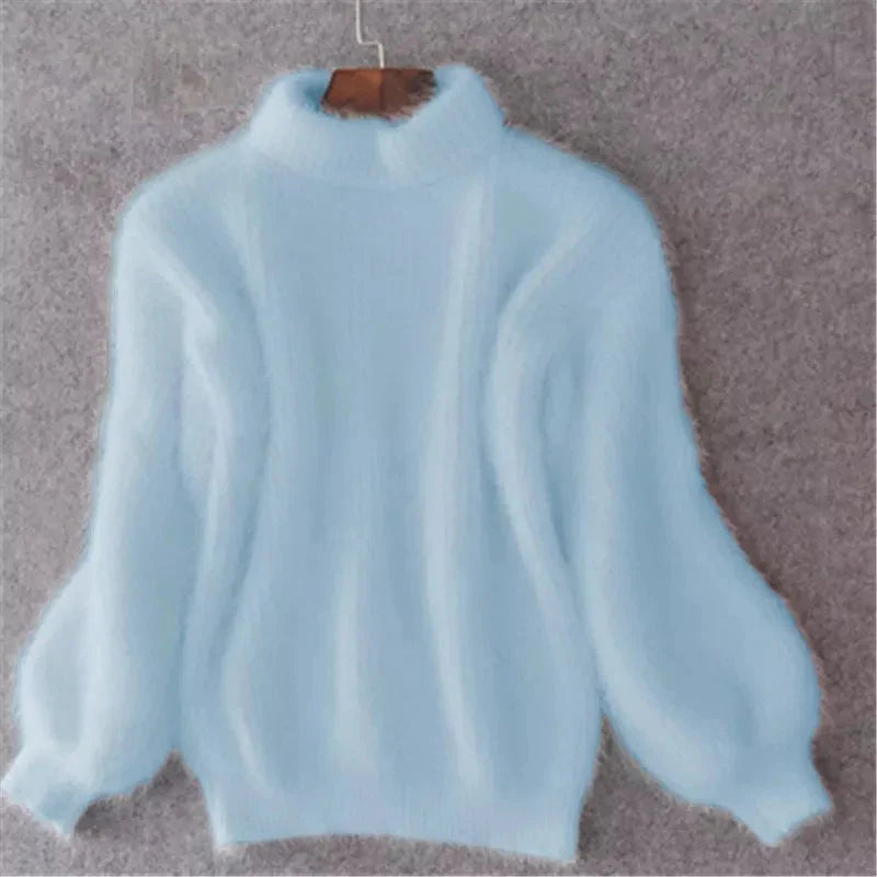 Taylor Pull Femme – Sweat Fluffy Doux en Bleu Clair, Chaleur & Style Hiver Décontracté