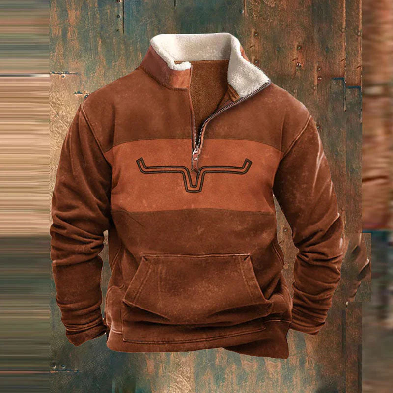 Maglione da uomo Ethan: moderno maglione con cerniera in morbido e confortevole cotone con uno stile chic