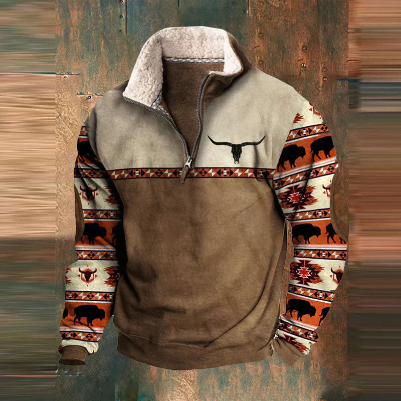 Maglione da uomo Ethan: moderno maglione con cerniera in morbido e confortevole cotone con uno stile chic