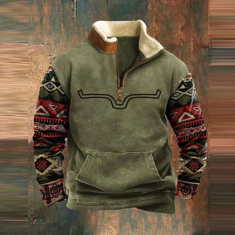 Maglione da uomo Ethan: moderno maglione con cerniera in morbido e confortevole cotone con uno stile chic