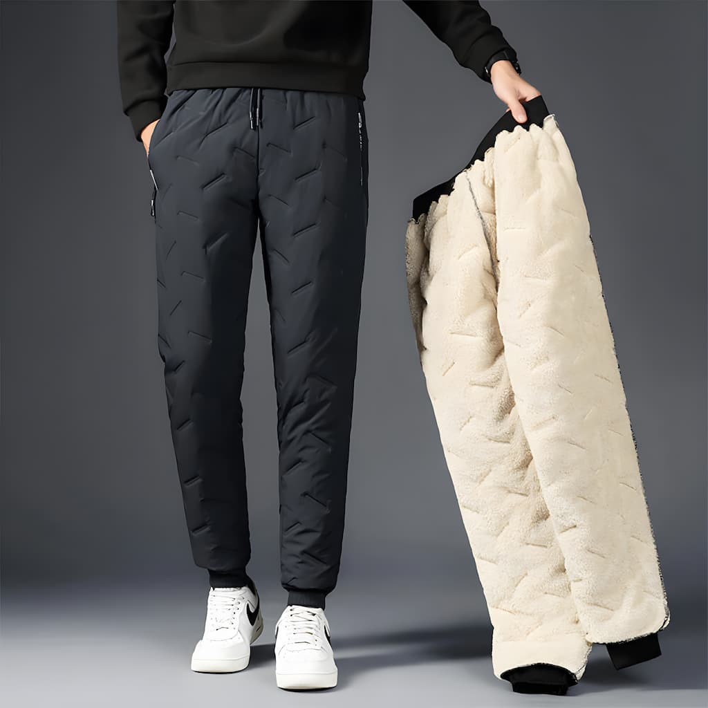 Leila Pantalon Thermique Femme – Jogging d’Hiver Imperméable en Polaire Douce avec Poches