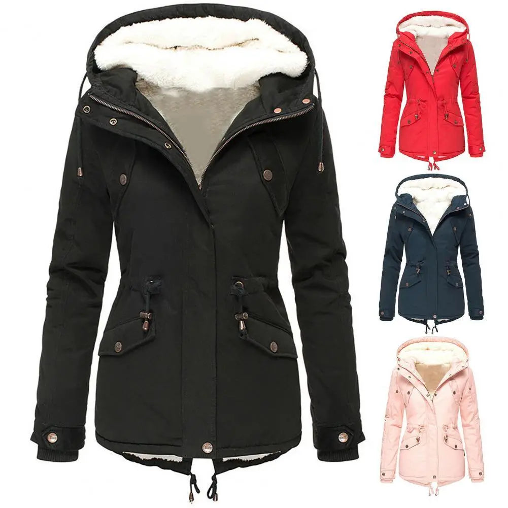 Giacca invernale da donna Claire - Cappotto caldo e impermeabile con cappuccio e fodera morbida 