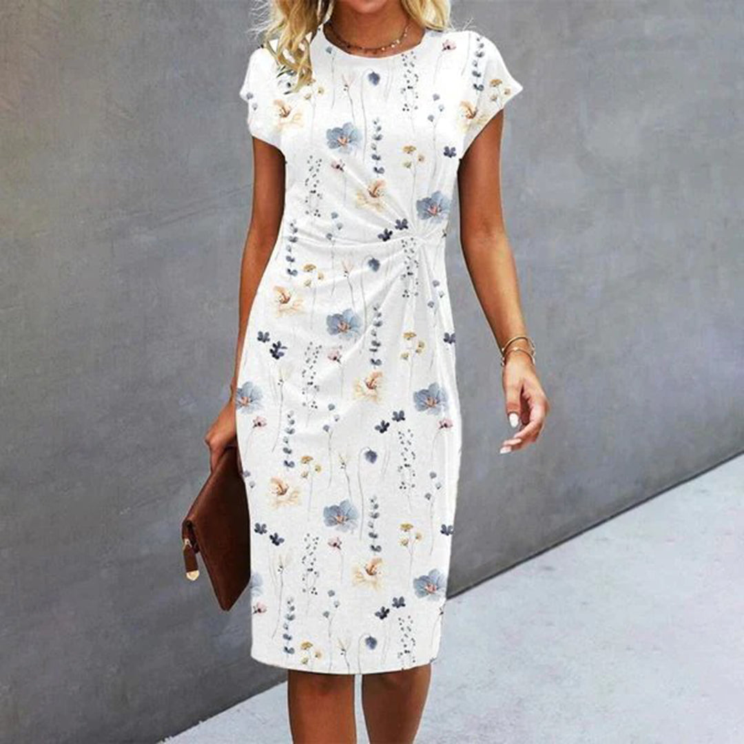 Estelle Robe Femme Chic – Robe Élégante à Manches Courtes pour Été, Look Moderne et Confort