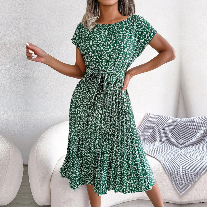 Abito estivo da donna Julia – Abito leggero a fiori con vestibilità ampia e scollo a barchetta