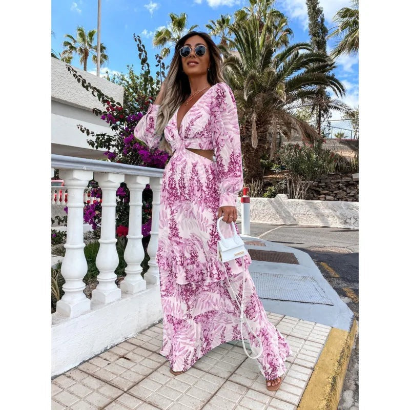 Abito lungo da donna Fioraelle - Elegante abito da sposa a maniche lunghe