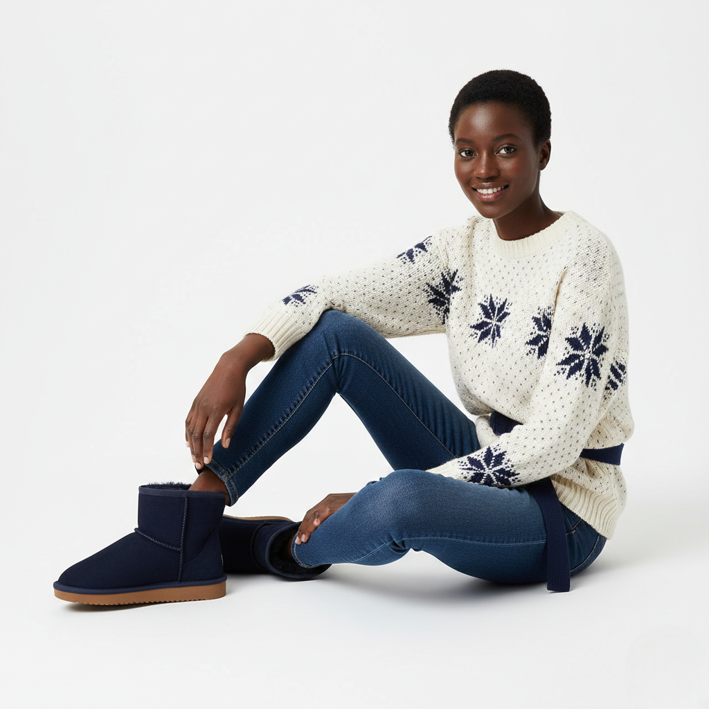 Zafira Ghete pentru femei căptușite cu polar – cizme scurte confortabile cu efect de piele întoarsă