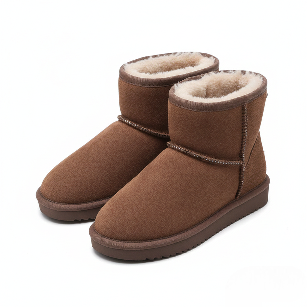 Zafira Ghete pentru femei căptușite cu polar – cizme scurte confortabile cu efect de piele întoarsă