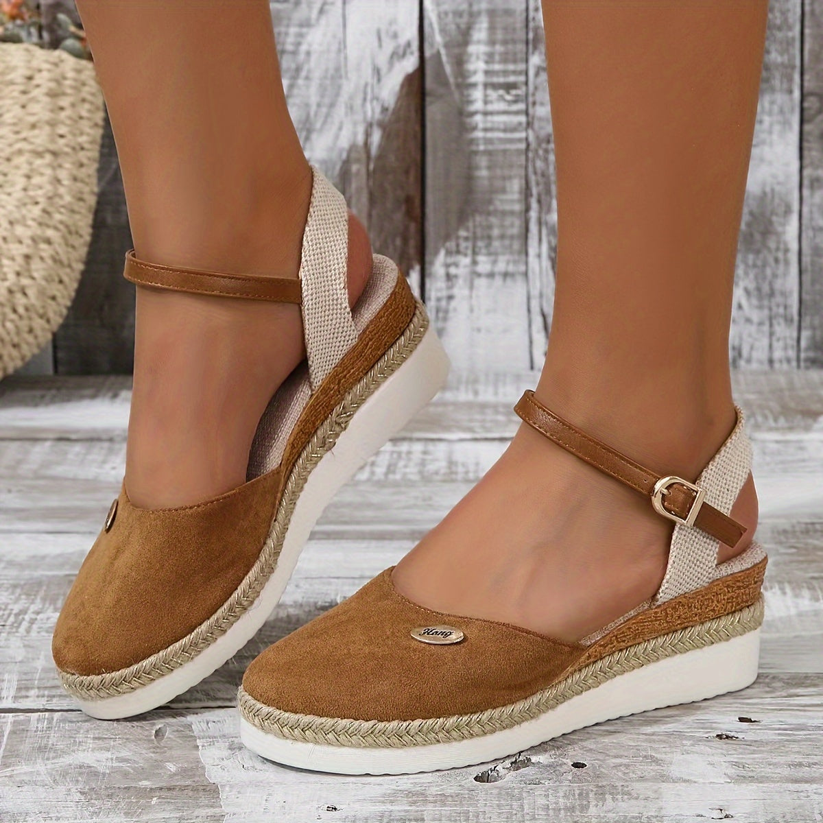 Sandali da donna Zanira - Sandali con zeppa chiusi, eleganti e comodi per l'estate
