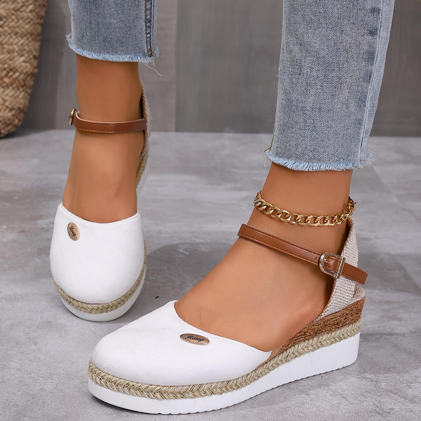 Sandali da donna Zanira - Sandali con zeppa chiusi, eleganti e comodi per l'estate