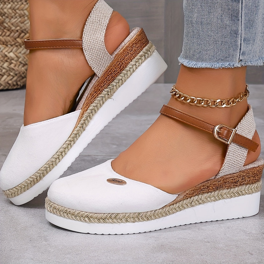 Sandali da donna Zanira - Sandali con zeppa chiusi, eleganti e comodi per l'estate