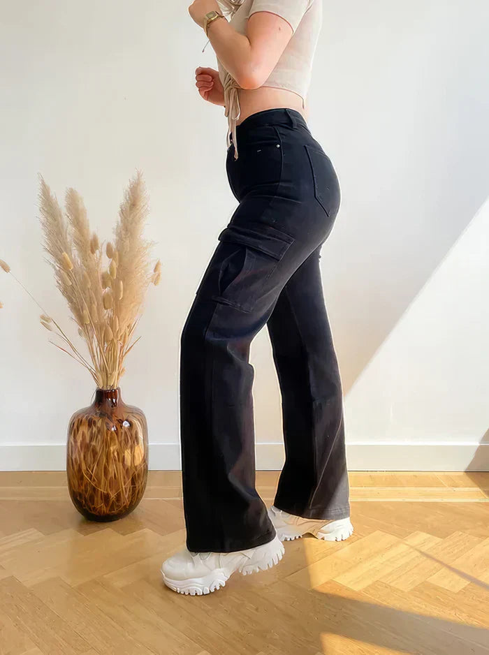 Paisley Pantalon Cargo Femme – Pantalon Utilitaire Coupe Droite avec Multiples Poches pour Usage Quotidien & Activités Extérieures