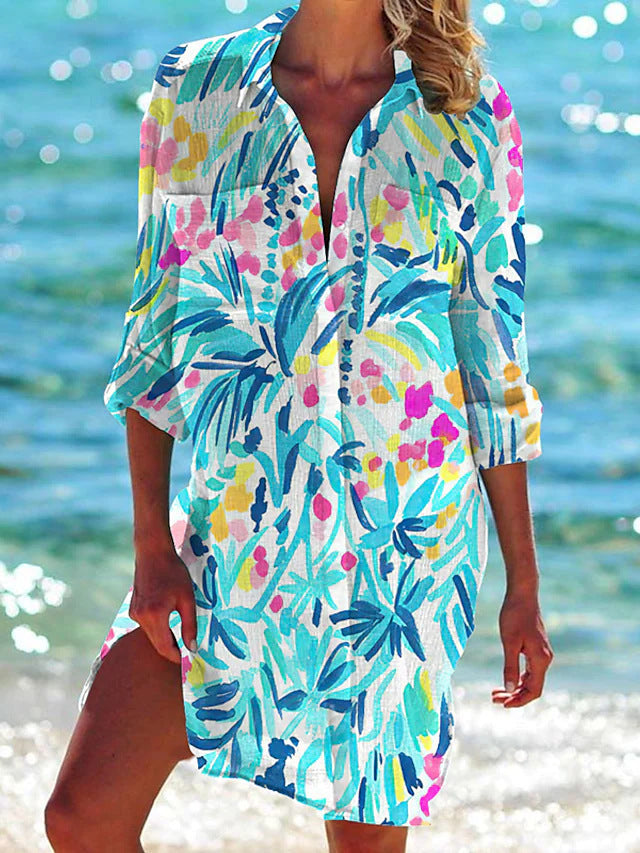 Ophelia Tunique de Plage Femme – Robe d'Été Fluide pour Vacances & Loisirs