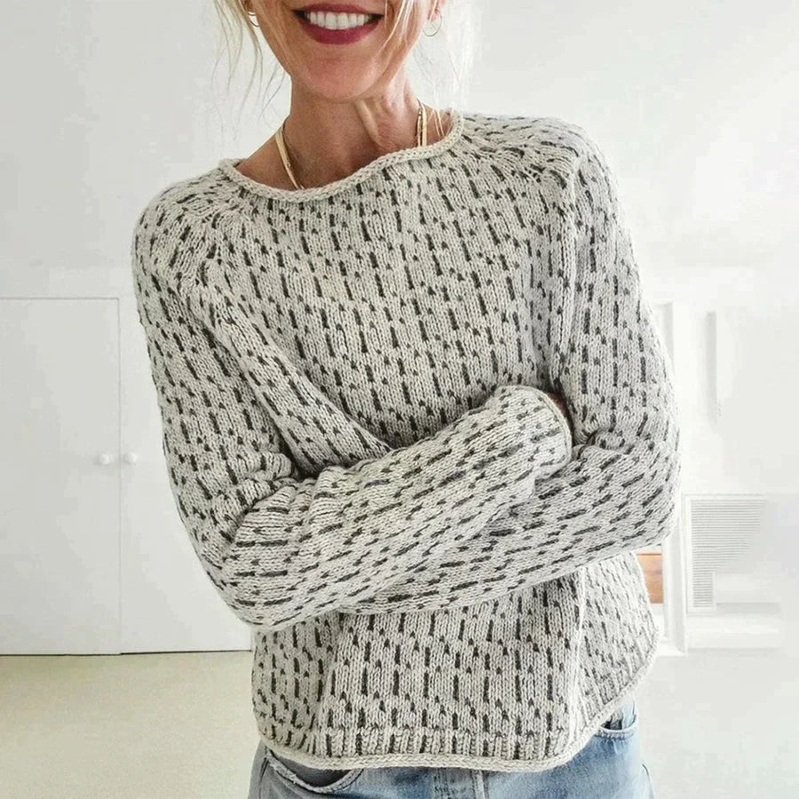 Maglione da donna Samira - Elegante maglione grigio a maniche lunghe, stile chic e confortevole