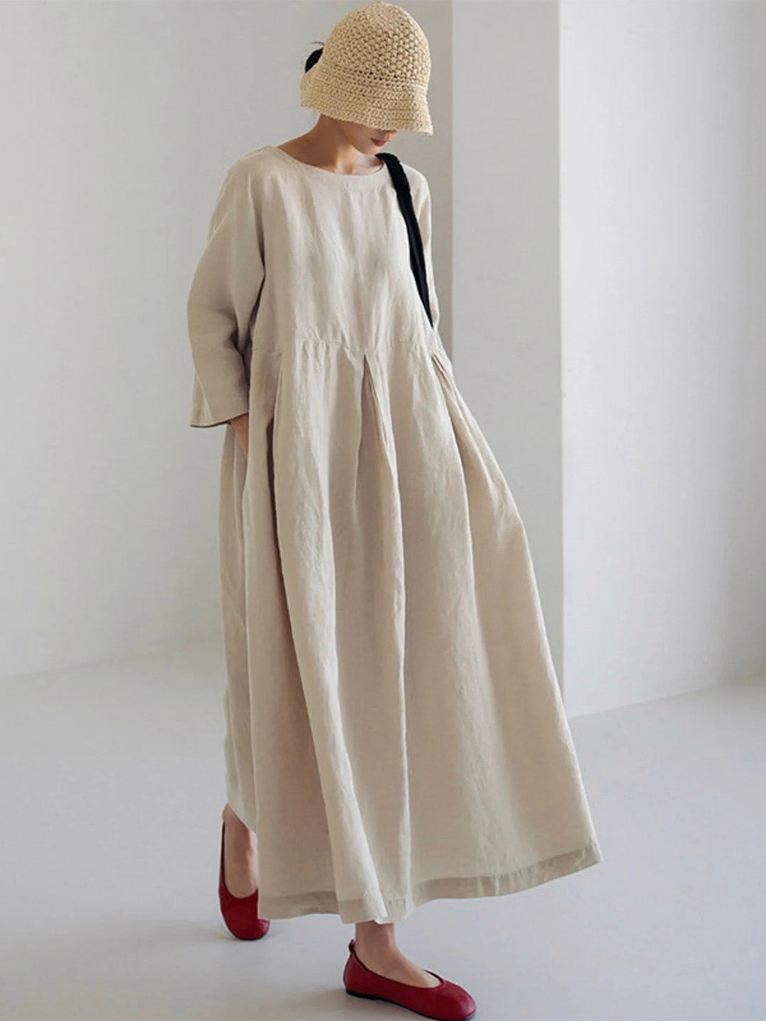 Abito lungo da donna Cielo: lino leggero, comfort naturale e stile minimalista ed elegante 