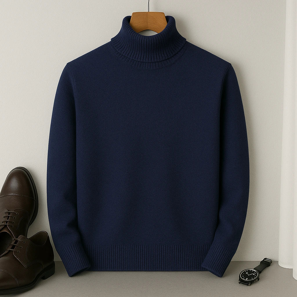 Kian Pull Homme à Col Roulé – Élégant, Chaud & Confortable en Cachemire Laine Mélangée